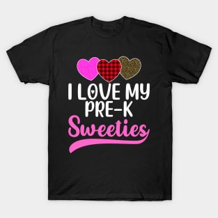 I Love My Pre-K Sweeties Hearts Valentines Day Teacher Gift T-Shirt